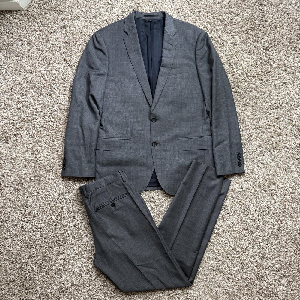 J.Crew Ludlow Tollegno 1900 Wool Suit Gray Grey Jacket 40R Pants Size 30x30